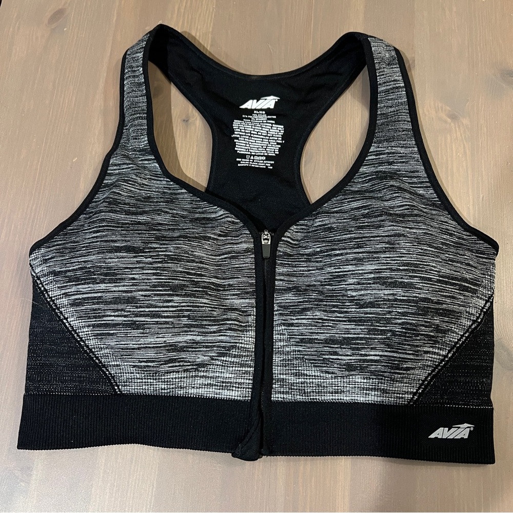 AVIA Zip Front Sports Bra Size XL
